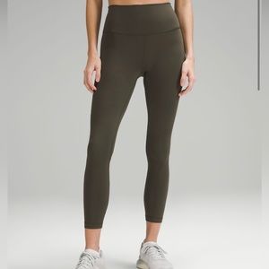 lululemon wonder train leggings in dark olive